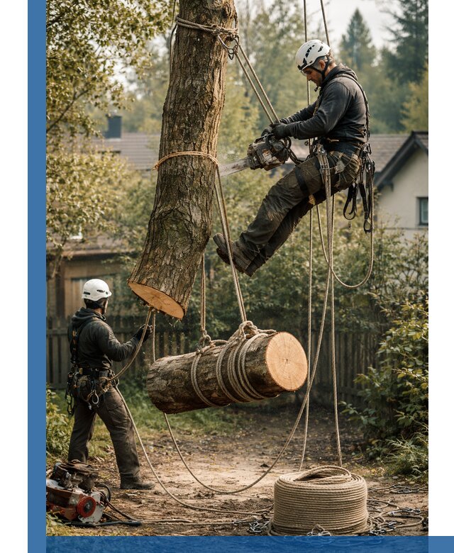 Валка деревьев частями в Великом Устюге, безопасно и аккуратно