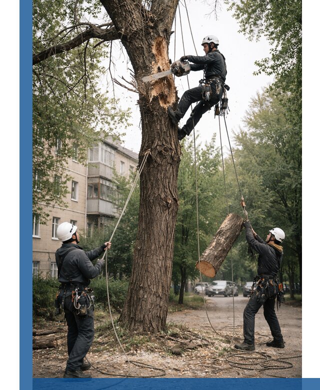 Срочное удаление аварийных деревьев в Великом Устюге с гарантией безопасности