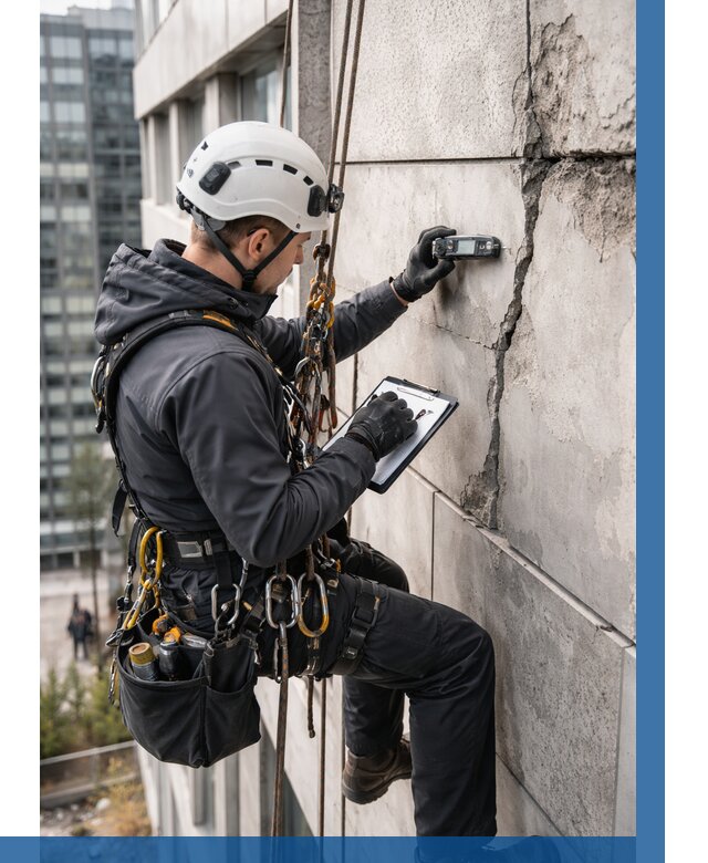 Обследование фасада альпинистами в Великом Устюге от 122 р. | ВЫСОТНИК-Влс