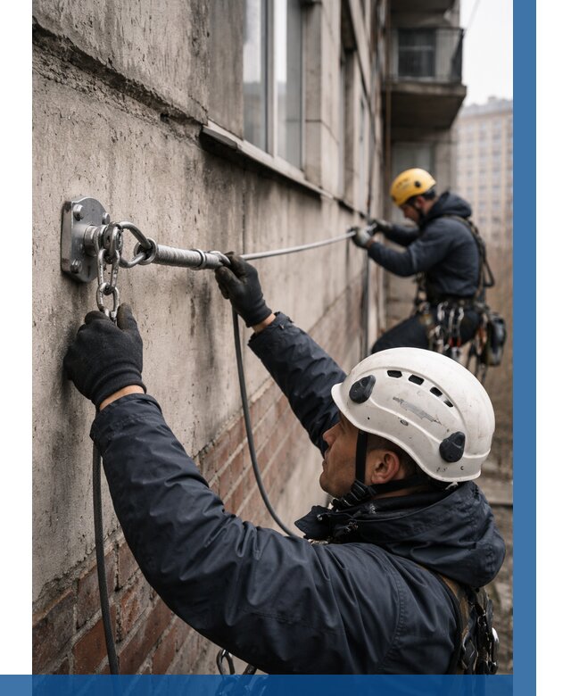 Монтаж анкерных линий в Великом Устюге от 3054 р. | ВЫСОТНИК-Влс